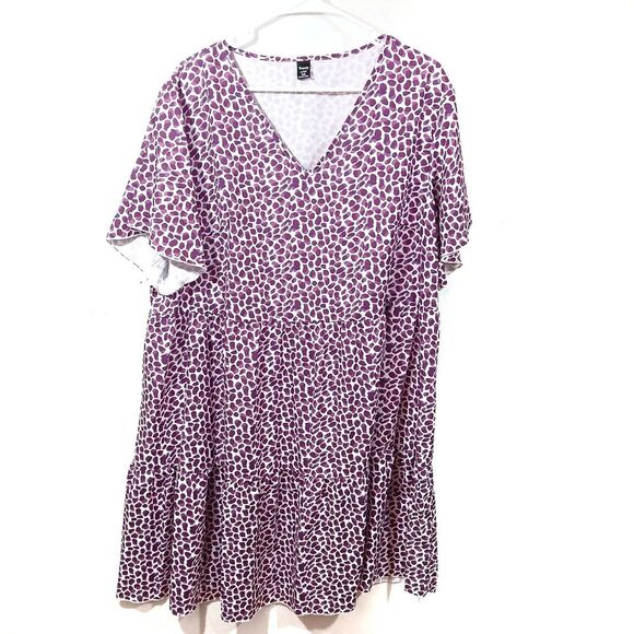 Animal Print Purple White Dress Plus Size - Picture 1 of 7